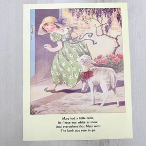 Nursery Rhyme Art Print 11x14‎ Mary Had a Little Lamb Cottagecore Kids Room